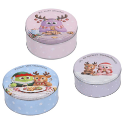 Gebäckdose Mutmacher, Xmas, 3er Set, rund