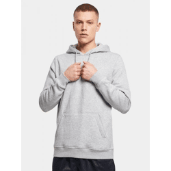 weicher Build Your Brand Herren Hoodie große Kapuze Kordelzug 300 g/m² mit Baumwolle Grau