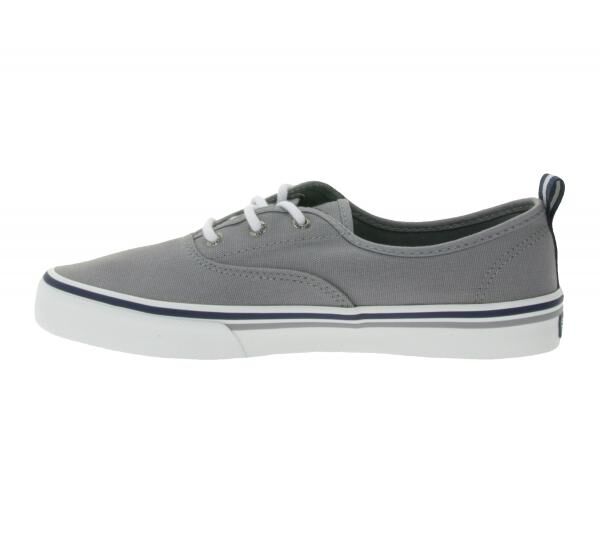 SPERRY Crest CVO Canvas Damen Freizeit-Sneaker mit Memory-Foam Sohle Alltags-Schuhe Schn&uuml;r-Schuhe STS84830 Grau/Wei&szlig;