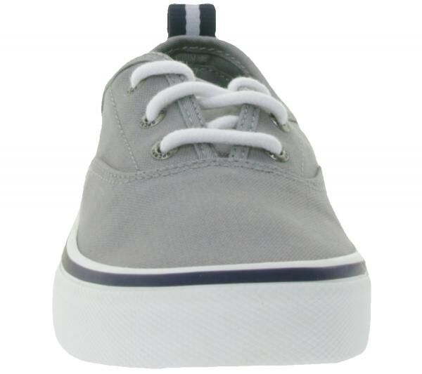 SPERRY Crest CVO Canvas Damen Freizeit-Sneaker mit Memory-Foam Sohle Alltags-Schuhe Schn&uuml;r-Schuhe STS84830 Grau/Wei&szlig;