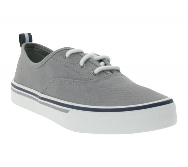 SPERRY Crest CVO Canvas Damen Freizeit-Sneaker mit Memory-Foam Sohle Alltags-Schuhe Schn&uuml;r-Schuhe STS84830 Grau/Wei&szlig;
