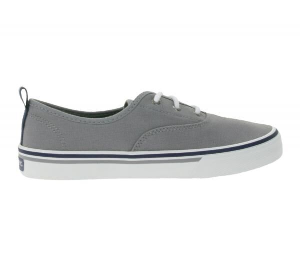 SPERRY Crest CVO Canvas Damen Freizeit-Sneaker mit Memory-Foam Sohle Alltags-Schuhe Schn&uuml;r-Schuhe STS84830 Grau/Wei&szlig;
