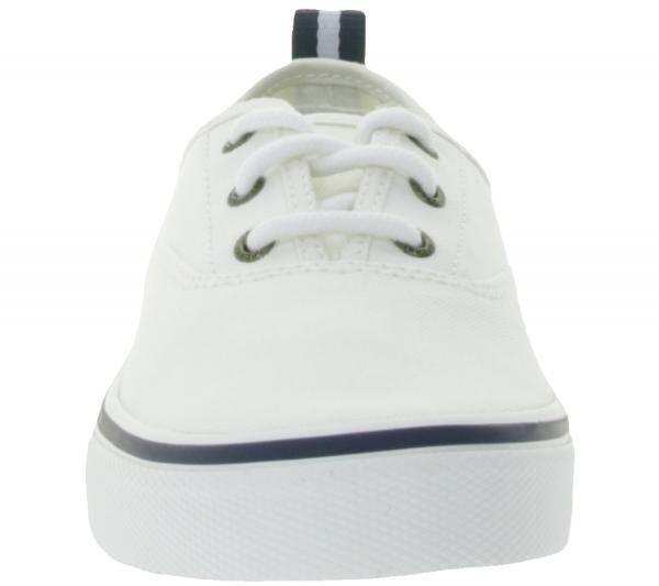 SPERRY Crest CVO Canvas Damen Freizeit-Sneaker mit Memory-Foam Sohle Alltags-Schuhe Schn&uuml;r-Schuhe STS84828 Wei&szlig;/Braun