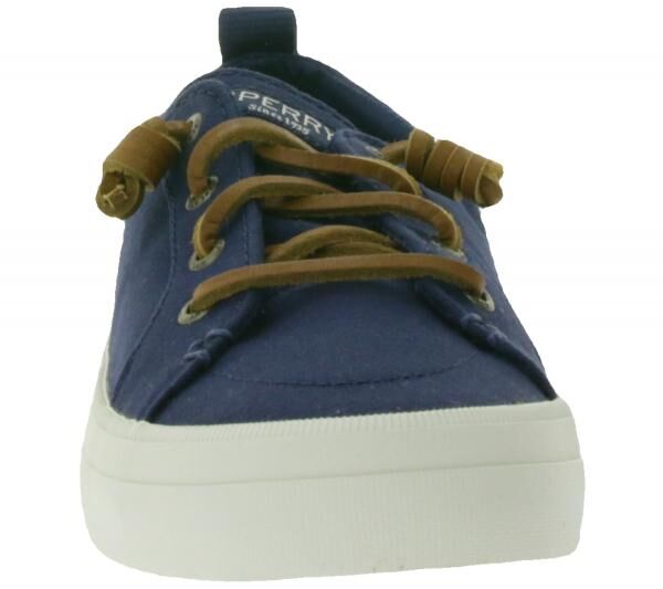 SPERRY Crest Vibe Canvas Damen Freizeit-Sneaker Alltags-Schuhe Schlupf-Schuhe STS81904 Dunkelblau/Braun