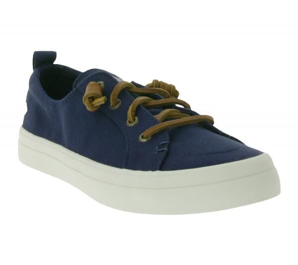 SPERRY Crest Vibe Canvas Damen Freizeit-Sneaker Alltags-Schuhe Schlupf-Schuhe STS81904 Dunkelblau/Braun