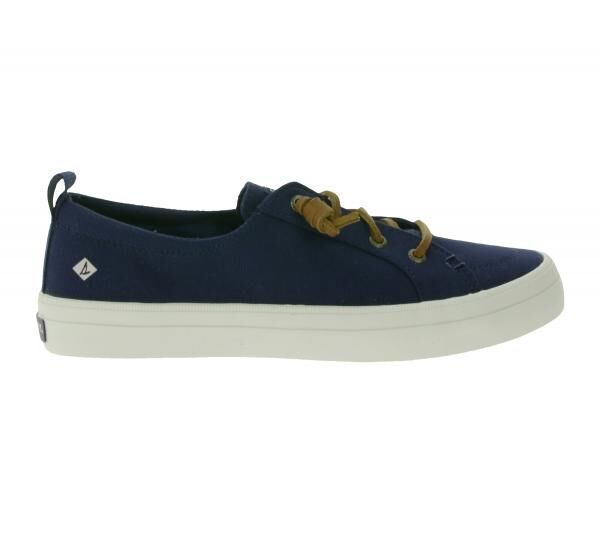 SPERRY Crest Vibe Canvas Damen Freizeit-Sneaker Alltags-Schuhe Schlupf-Schuhe STS81904 Dunkelblau/Braun
