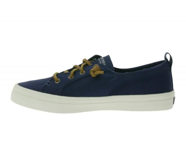SPERRY Crest Vibe Canvas Damen Freizeit-Sneaker Alltags-Schuhe Schlupf-Schuhe STS81904 Dunkelblau/Braun