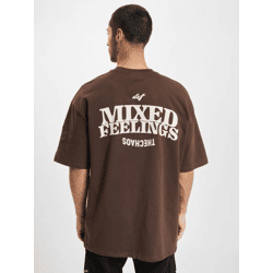 bequemes DEF Herren T-Shirt Rippbündchen mit Baumwolle Braun