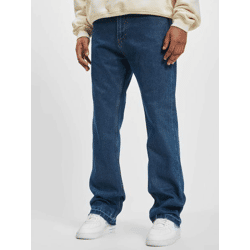 bequeme DEF Herren Jeans Straight Fit Reißverschluss mit Baumwolle Blau