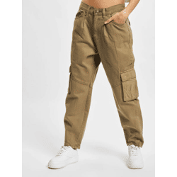 bequeme Urban Classics Damen Jeans Taschen Denim 11 g/m² mit Baumwolle Beige
