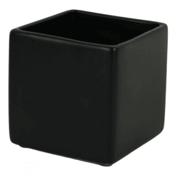 D&M Square Basic Flower Pot, Matte Black, 14 cm