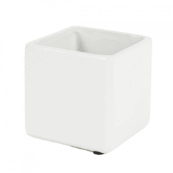 D&M Square Flower Pot, Basic, Matte White, 11 cm