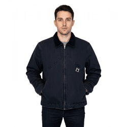 ROUGH. Men's Zipper Jeans Jacket, Transition Jacket, Fall Jacket, Black