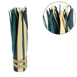 Bündel getrockneter Blätter blau/beige 35 cm