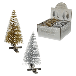 Weihnachtsbaum glitzer, mit Clip, ca. 8cmH, 2/s