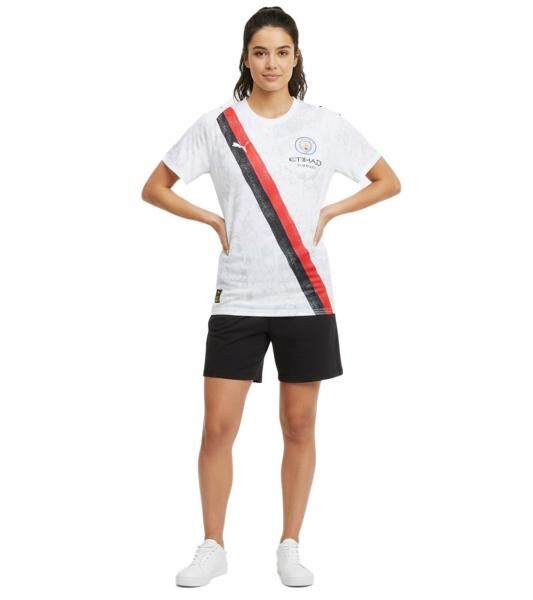 offizielles PUMA Manchester City 2025/26 Damen KidSuper Trikot nachhaltiges Premier League Fu&szlig;ball-Shirt 701235028 001 Wei&szlig;
