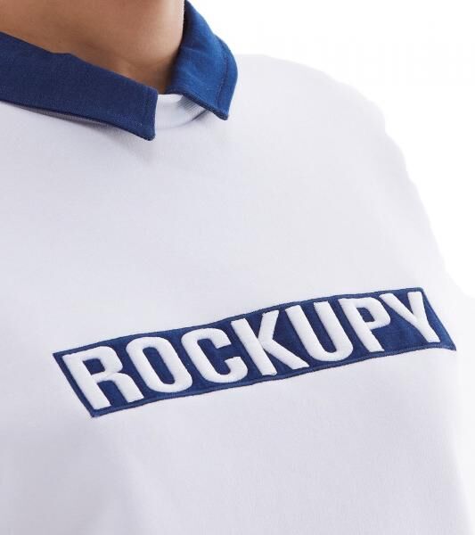 ROCKUPY Damen Sweatshirt Baumwoll-Shirt Winter-Sweater mit Logo-Stickerei RPW20_040302 001 Wei&szlig;