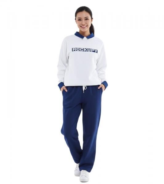 ROCKUPY Damen Sweatshirt Baumwoll-Shirt Winter-Sweater mit Logo-Stickerei RPW20_040302 001 Wei&szlig;