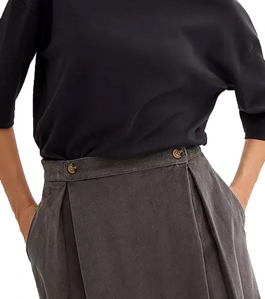 Women's Midi Skirt, Corduroy Skirt with Box Pleats, Made from Organic Cotton, Pleated Skirt, Plus Sizes, 908254, Gray