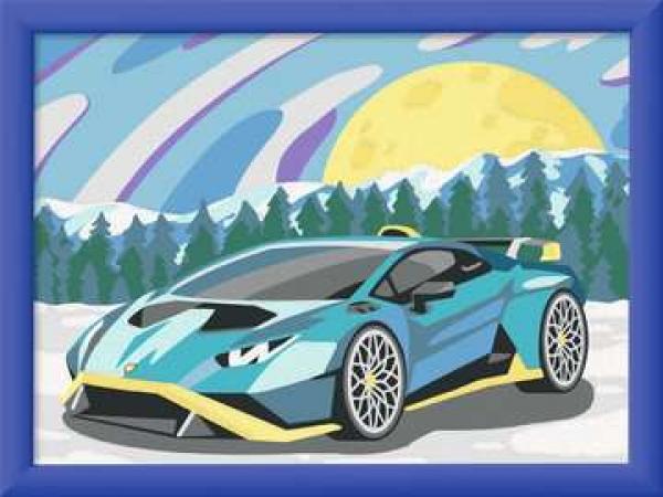 CreaArt - Blauer Lamborghini - Malen nach Zahlen