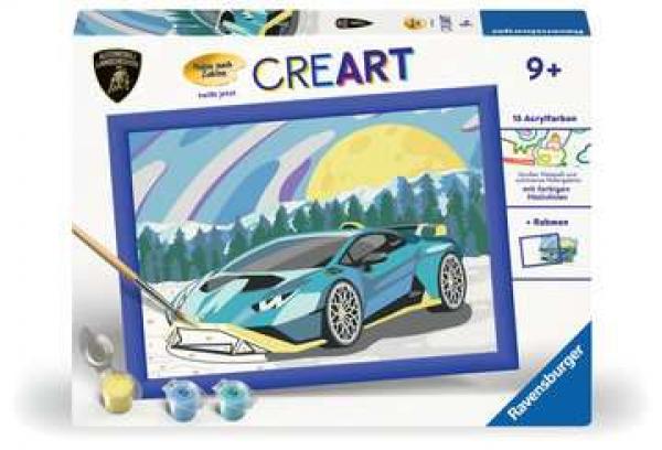 CreaArt - Blauer Lamborghini - Malen nach Zahlen