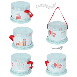 Geschenkbox Spieluhr, Happy Birthday, ca.15cmD