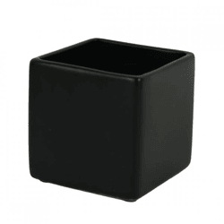 D&M Blumentopf, quadratisch, Basic, mattschwarz, 11 cm