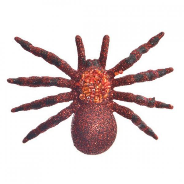 Spin op clip glitter rood 10 cm