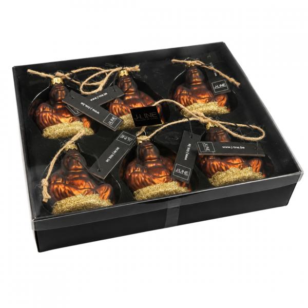 J-Line Weihnachtsanhänger „Gorilla“, 10 cm, 6er-Set
