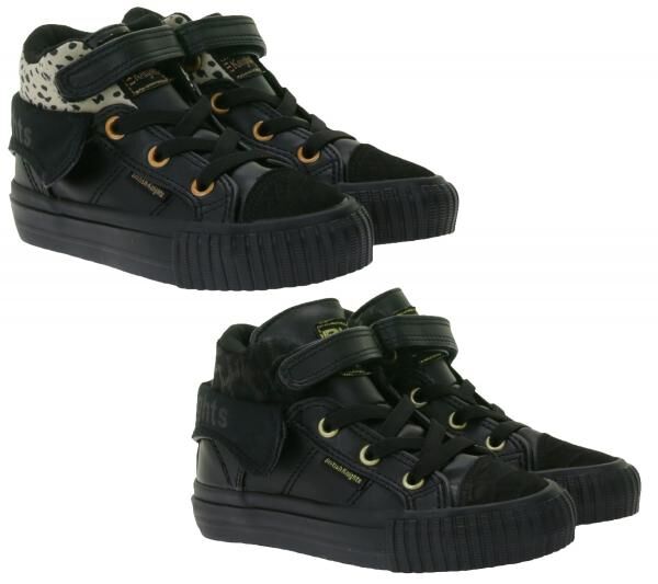 BRITISH KNIGHTS Roco Baby Mid-Top Sneaker mit Geparden-Muster Kleinkinder Schnür-Schuhe mit hoch- oder umklappbaren Schaft Mädchen B48-37