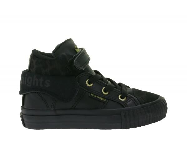 BRITISH KNIGHTS Roco Baby Mid-Top Sneaker mit Leoparden-Muster Kleinkinder Schnür-Schuhe mit hoch- oder umklappbaren Schaft Mädchen B48-3