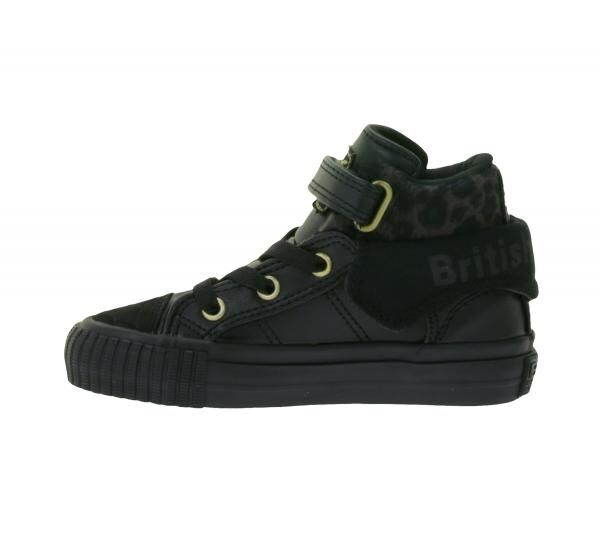 BRITISH KNIGHTS Roco Baby Mid-Top Sneaker mit Leoparden-Muster Kleinkinder Schnür-Schuhe mit hoch- oder umklappbaren Schaft Mädchen B48-3
