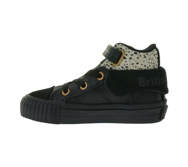 BRITISH KNIGHTS Roco Baby Mid-Top Sneaker mit Geparden-Muster Kleinkinder Schnür-Schuhe mit hoch- oder umklappbaren Schaft Mädchen B48-37