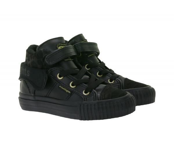 BRITISH KNIGHTS Roco Baby Mid-Top Sneaker mit Leoparden-Muster Kleinkinder Schnür-Schuhe mit hoch- oder umklappbaren Schaft Mädchen B48-3