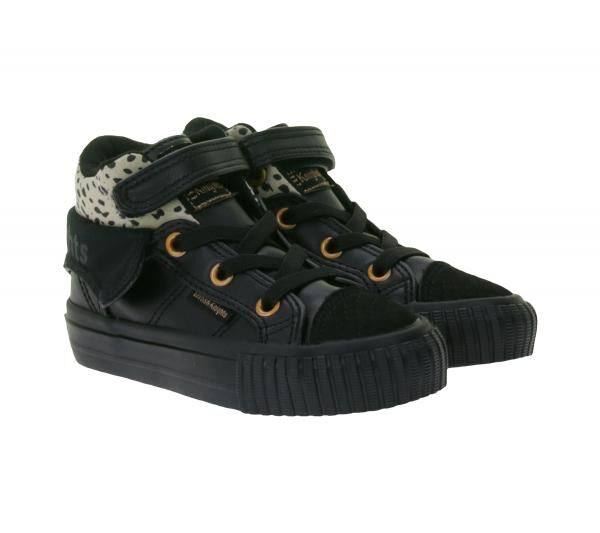 BRITISH KNIGHTS Roco Baby Mid-Top Sneaker mit Geparden-Muster Kleinkinder Schnür-Schuhe mit hoch- oder umklappbaren Schaft Mädchen B48-37