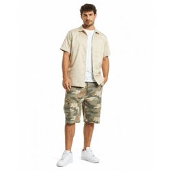 sommerliche Brandit Herren Shorts im Carmouflage-Design Baumwoll-Hose Camouflage 
