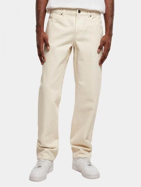 l&auml;ssige Urban Classics Herren Jeans mit Baumwolle Ecru-Wei&szlig;
