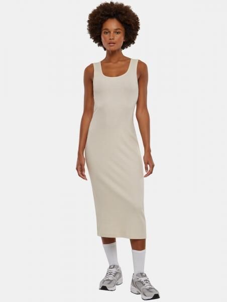 leichtes Urban Classics Damen Kleid Stretch 180 g/m&sup2; mit Baumwolle Ecru-Wei&szlig;