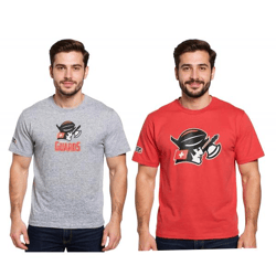 European League Of Football Helvetic Guards Herren T-Shirt mit großem Frontprint Baumwoll-Shirt in Grau oder Rot
