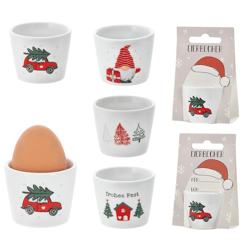 Eierbecher XMAS auf Karte, 4/s, ca. 4cmH