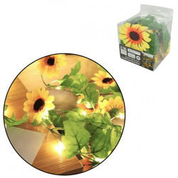 Lichtketting Zonnebloem 10 LED op batterij 1 m