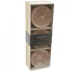 Countryfield Schwimmkerze Bollie beige 7 x 5 cm 3er Set