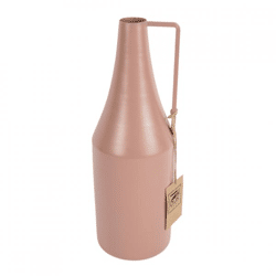 Vase Flasche Metall alt rosa 29 cm