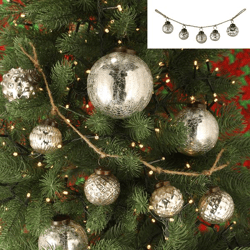 Garland Christmas tree baubles ornament, silver, approx. 50cmL