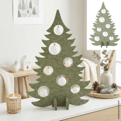 Weihnachtsbaum Filz mit Christbaumkugeln, 45cmH