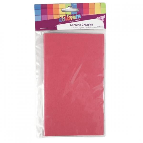 Bastelkarten aus Karton, DIY, fuchsia, 10 x 17 cm, 5 Stück
