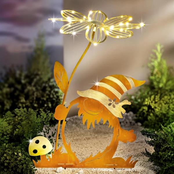 Gartenzwerg LED auf Batterie 51 cm