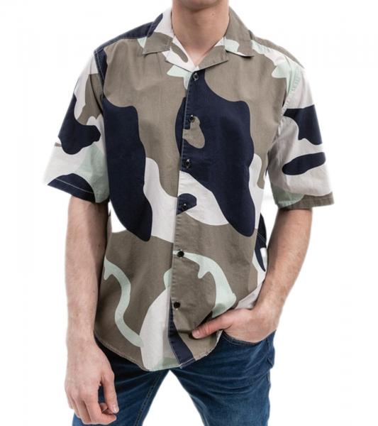 ONLY & SONS Herren Kurzarm-Hemd im Camouflage-Look Baumwoll-Hemd mit Kn&ouml;pfen 22024495 Bunt