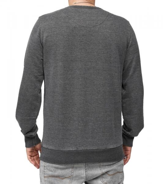 RE:COVERED X BSA Herren Rundhals-Pullover mit &lrm;&lrm;"British Motor Flag"-Print Langarm-Shirt Sweat-Shirt MMBSA301 Grau