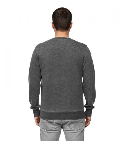 RE:COVERED X BSA Herren Rundhals-Pullover mit &lrm;&lrm;"British Motor Flag"-Print Langarm-Shirt Sweat-Shirt MMBSA301 Grau